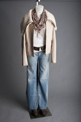 1020 by Nicole Leather Jacket with Oversized Collar in Flurry