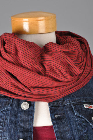 Saint Grace Black Rock Stripe Scarf in Sumac